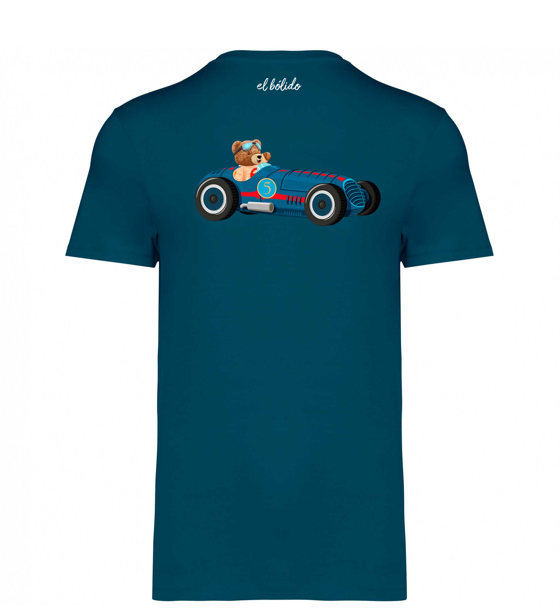 Camiseta algodón orgánico, unisex, El bólido con Oso